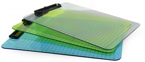 Clipboard standard Office box, A4, transparent PP, culori asortate